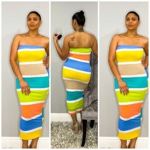 Anna Multi Print Tube Dress